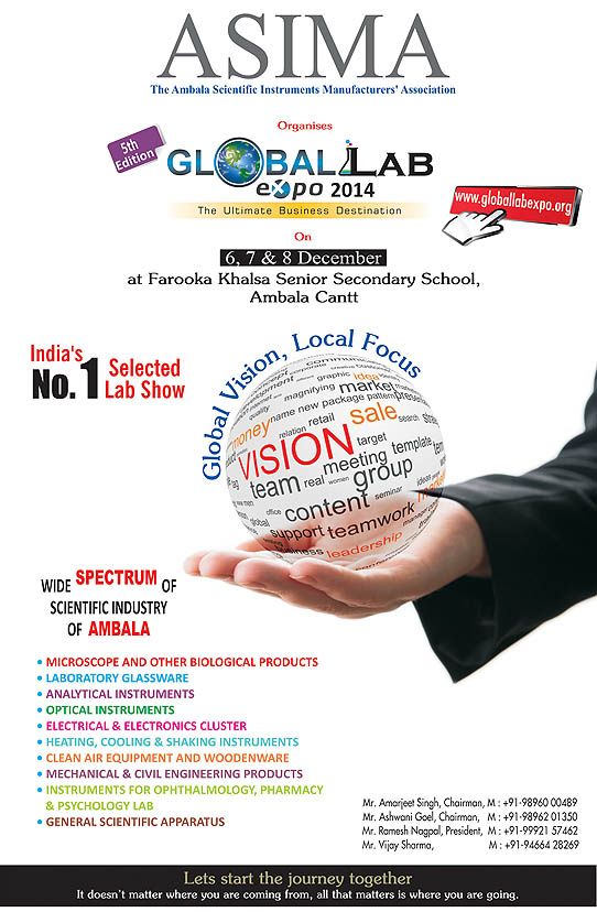 Global Lab Expo 2014 from October 6-8, 2014 at Farooka Khalsa Sr. Sec. School, Ambala Cantt., Haryana, India.