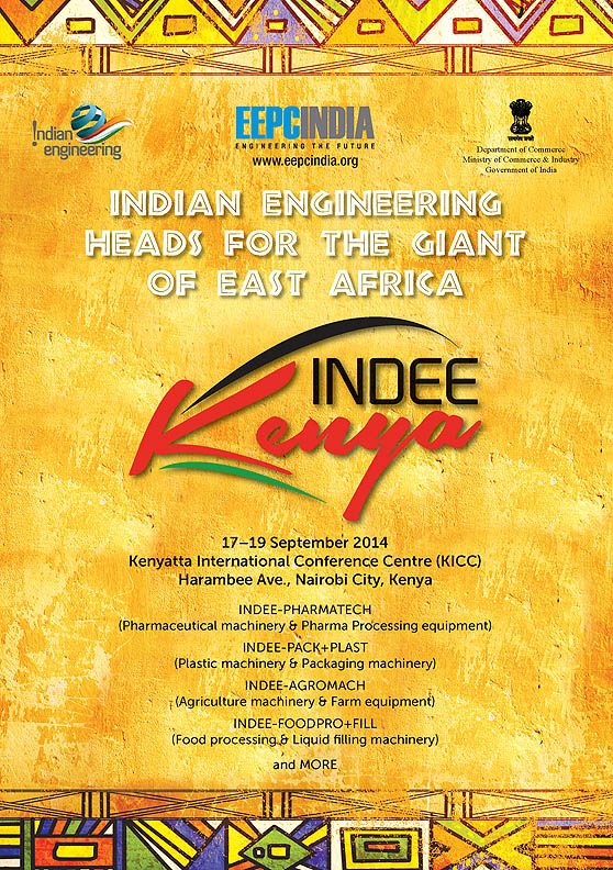 EEPC organizes Indian Engineering Exhibitions  – branded as INDEE at different global locations. This year INDEE Kenya is being held in Nairobi City at Kenyatta International Conference Centre, Nairobi, Kenya.