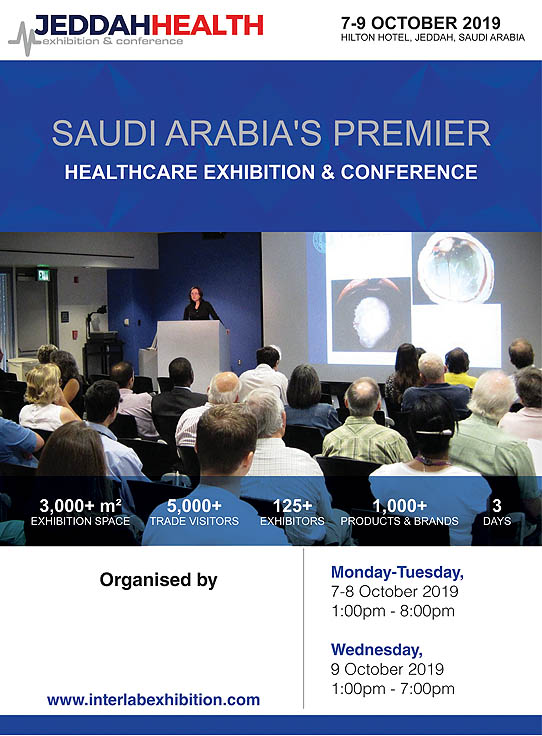Jeddah Health 2019 on October 7-9, 2019 in Jeddah, Saudi Arabia.