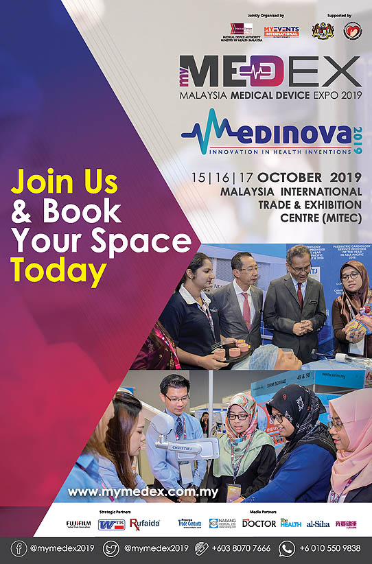 Medex - Malaysia Medical Device Expo 2019 on Oct. 15-17, 2019 in Kuala Lumpur, Malaysia.