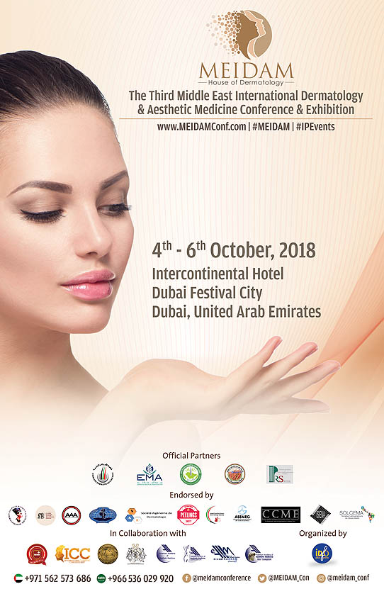 MEIDAM 2018 - The Third Middle East International Dermatology & Aesthetic Medicine Conference & Exhibition on 4-6 October, 2018 at Intercontinental Hotel, Dubai Festival City, Dubai, U.A.E.