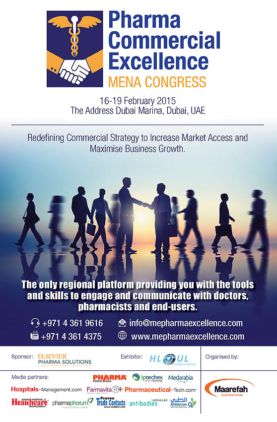 Pharma Commercial Excellence MENA Congress 2015 on February 16-19, 2015 in Dubai, U.A.E.