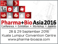 Pharma+Bio Asia 2016 Conference & Exhibition on 28-19 September, 2016 at Kuala Lumpur convention Centre, Malaysia.