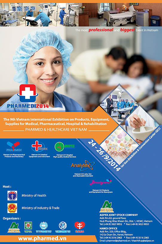 PHARMED & HEALTHCARE VIETNAM 2014 on September 24-26, 2014 at SECC, HCMC, Vietnam.