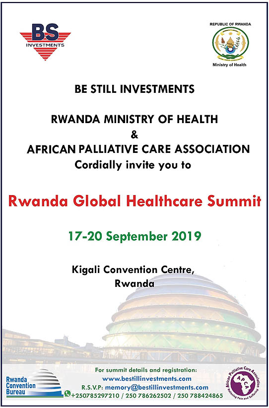 Rwanda Global Healthcare Summit 2019 on 17-20th September 2019 at Kigali Convention Centre, Kigali, Rwanda.
