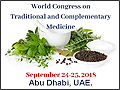 World Congress on Traditional and Complementary Medicine from September 24-25, 2018 in Abu Dhabi, UAE.