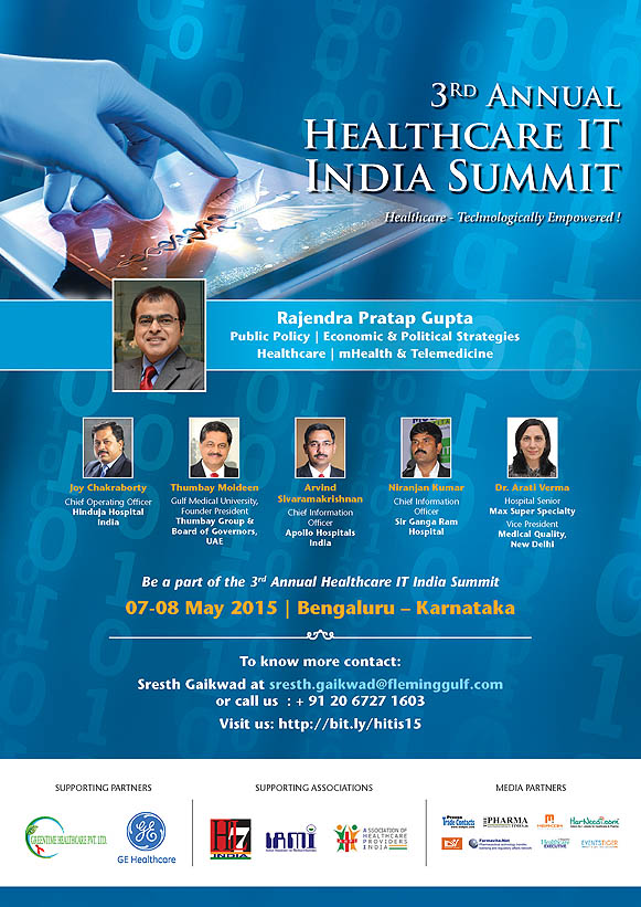 3rd Annual Healthcare IT India Summit will be held on May 7-8, 2015 in Bengaluru, Karnataka, India.