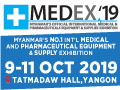 MEDEX 2019 – Myanmar’s No.1 International Medical and Pharmaceutical Equipment & Supply Exhibition is set to be held at the Tatmadaw Hall, Yangon from 3-4 October 2019. 