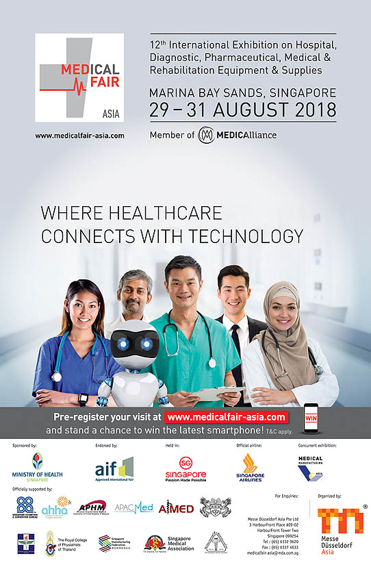 MEDICAL FAIR ASIA 2018 on August 29-31, 2018 at Marina Bay Sands, Singapore.