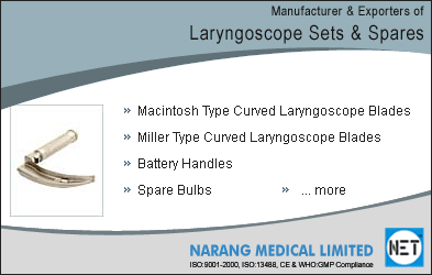 Manufacturer & Exporters of Laryngoscope Sets & Spares